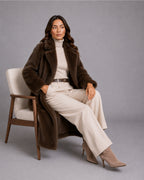 Women's Brown Faux Fur Coat – Long Fur Coat