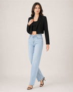 Women's Cropped Blazer and Long Sleeves