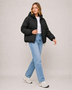 Women's Hooded Puffer Jacket – Warm Padded Coat