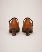 Women's Mary Jane Shoes Block Heel Buckle Strap Style