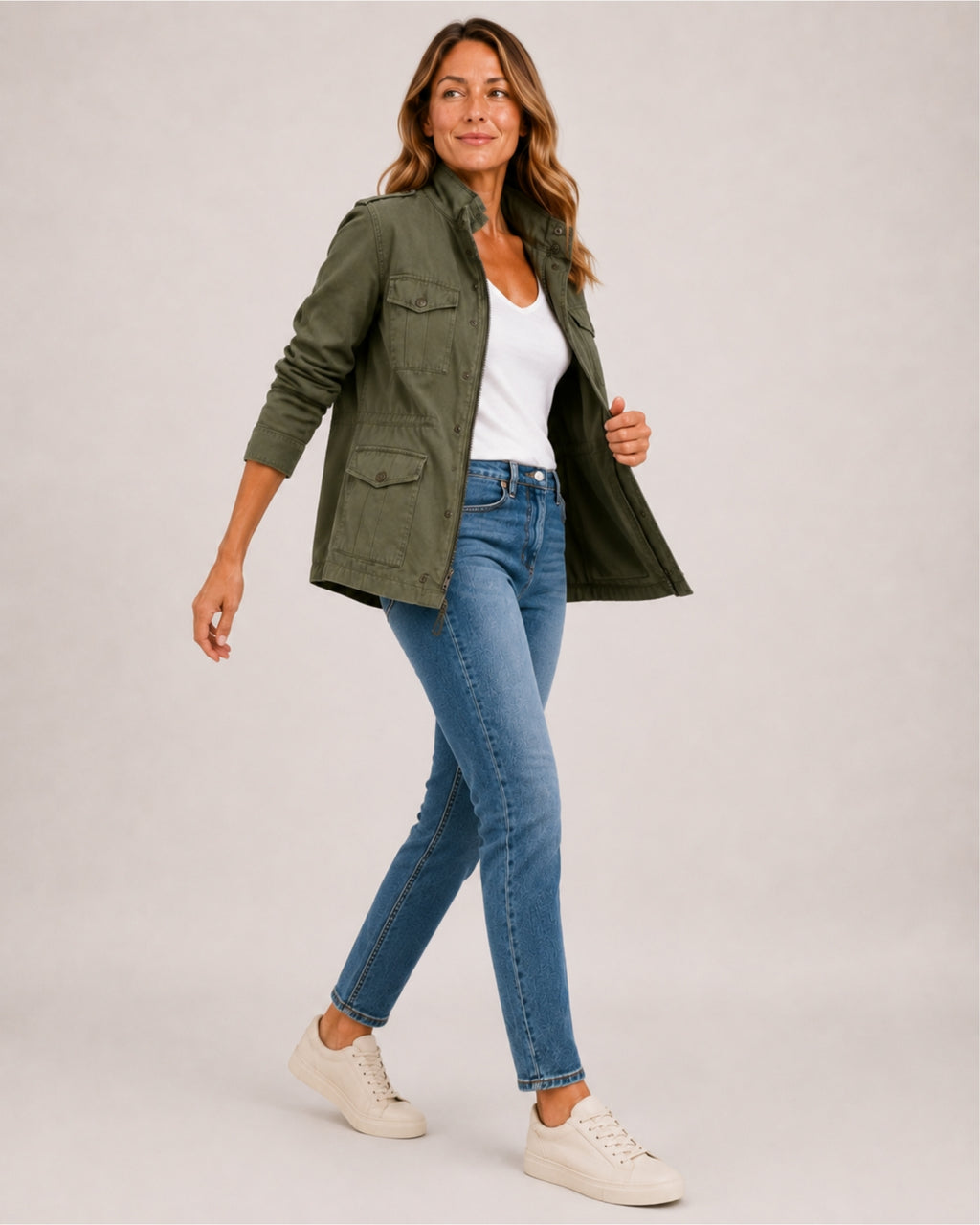 Women's Utility Jacket Lightweight Zip Front Style