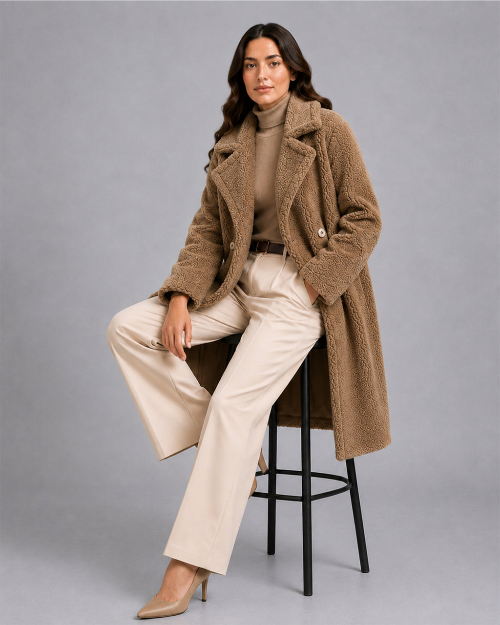 Women's Long Teddy Coat – Oversized Borg Winter Coat