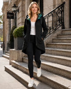 Women's Waterproof Coat Long Hooded Zip Front Style
