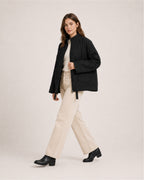 Women's Black Quilted Jacket – Lightweight Zip-Up Style