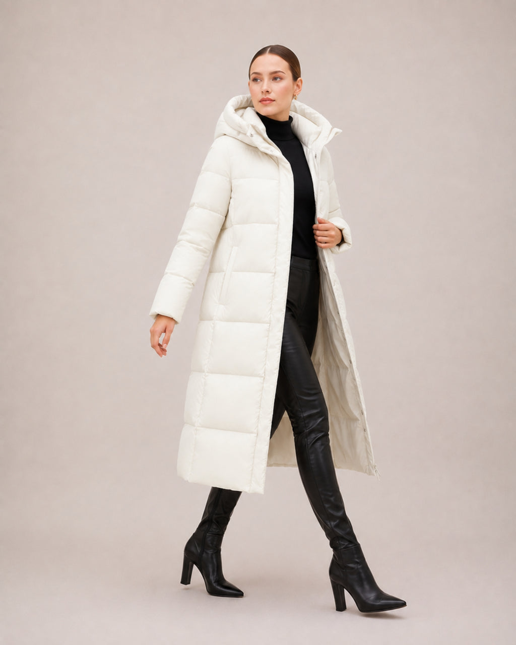 Women's Long Hooded Puffer Coat