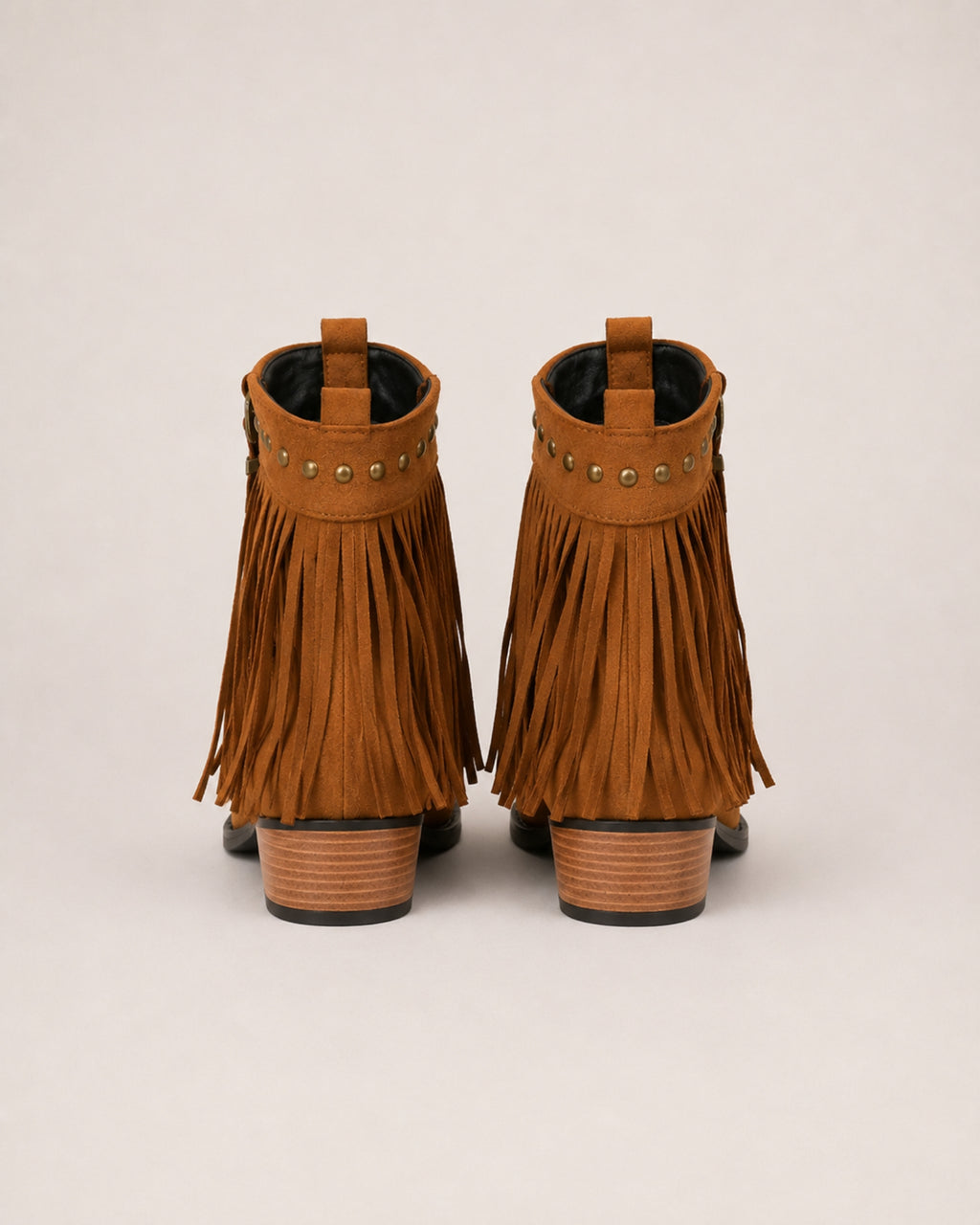 Women's Fringe Cowboy Boots Suede Ankle Style