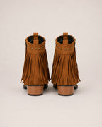 Women's Fringe Cowboy Boots Suede Ankle Style