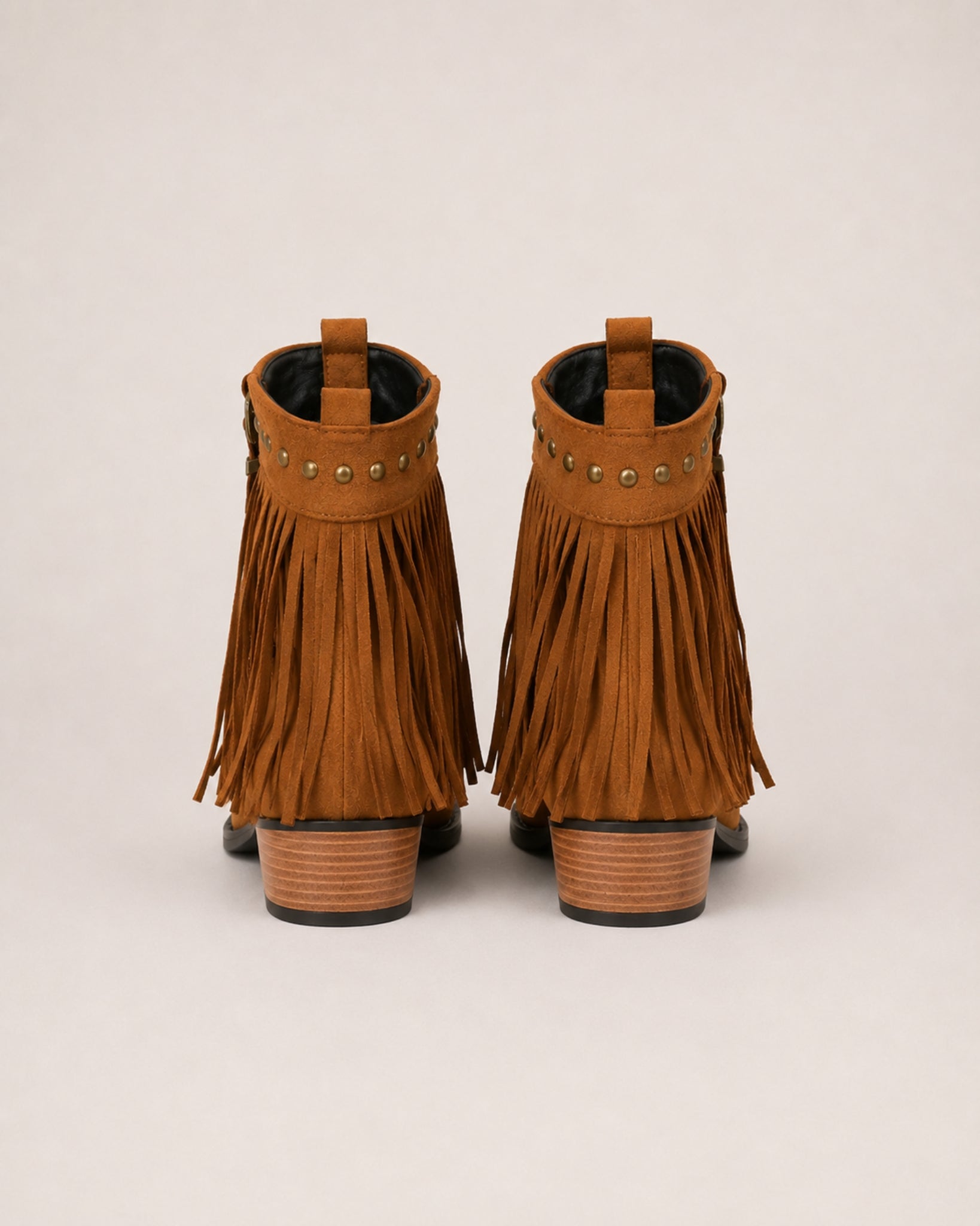 Women's Fringe Cowboy Boots Suede Ankle Style