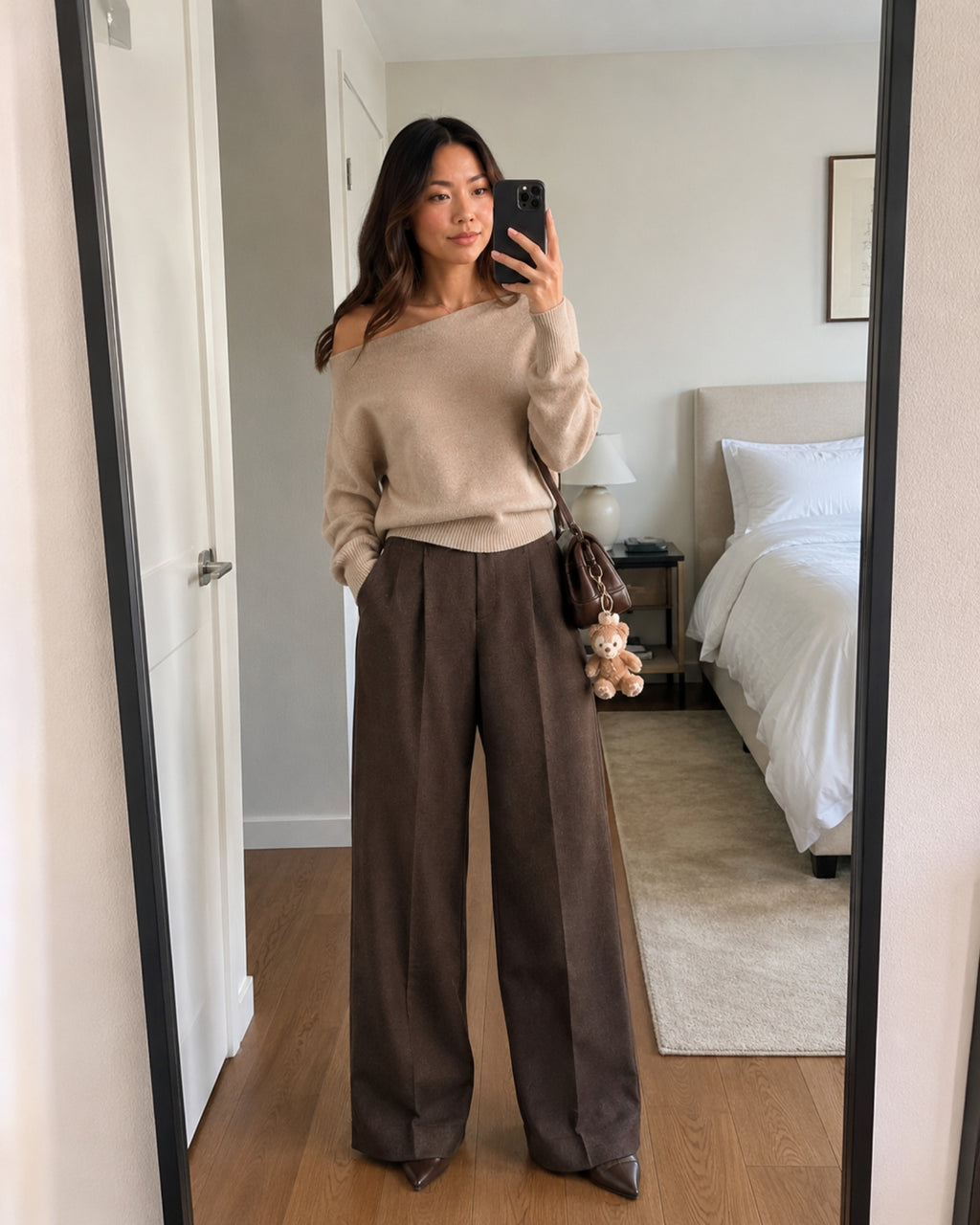 Women's Off Shoulder Knitted Jumper – Relaxed Asymmetric Knit