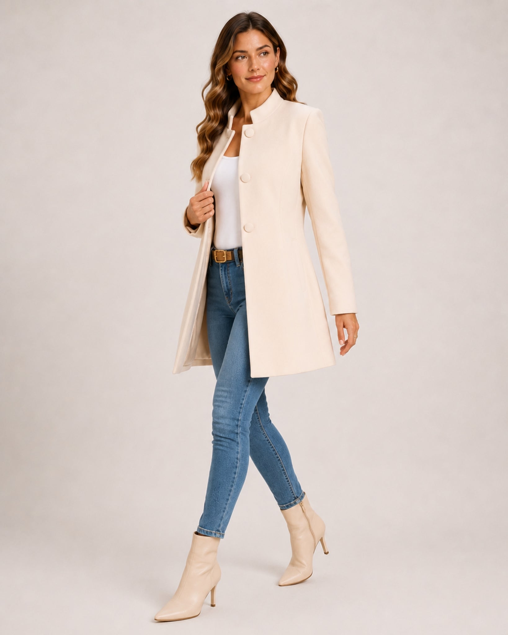Women's Stand-Collar Longline Blazer