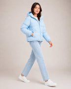 Women's Hooded Puffer Jacket – Warm Padded Zip-Up Coat