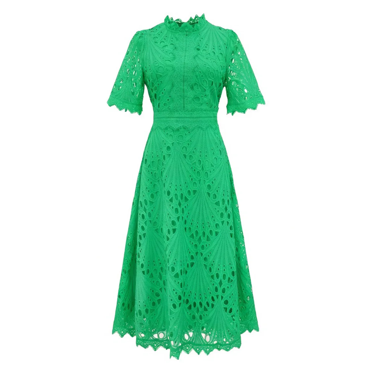 Women's Refined Lace Midi Dress Timeless Elegance