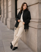 Women's Black Quilted Jacket – Lightweight Zip-Up Style