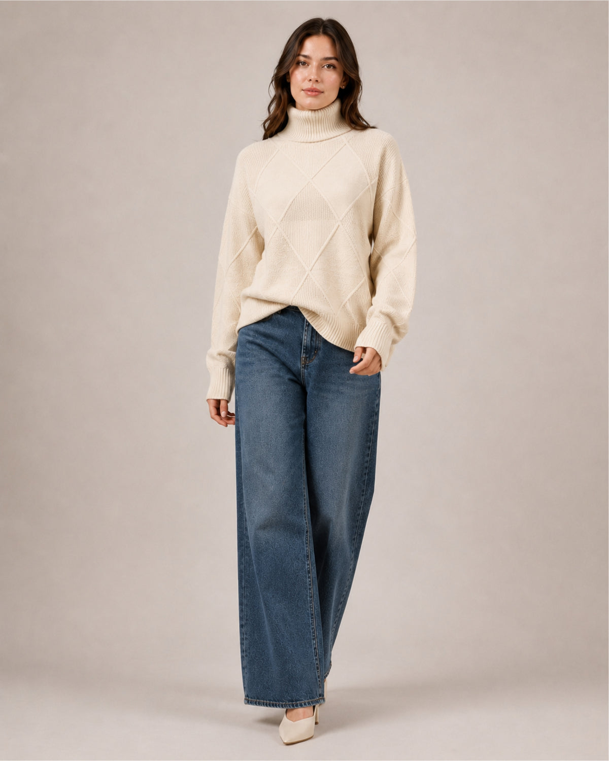 Women's Oversized Turtleneck Jumper