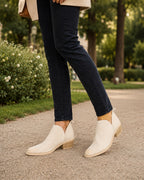 Women's Ankle Boots Low Block Heel Slip On Style