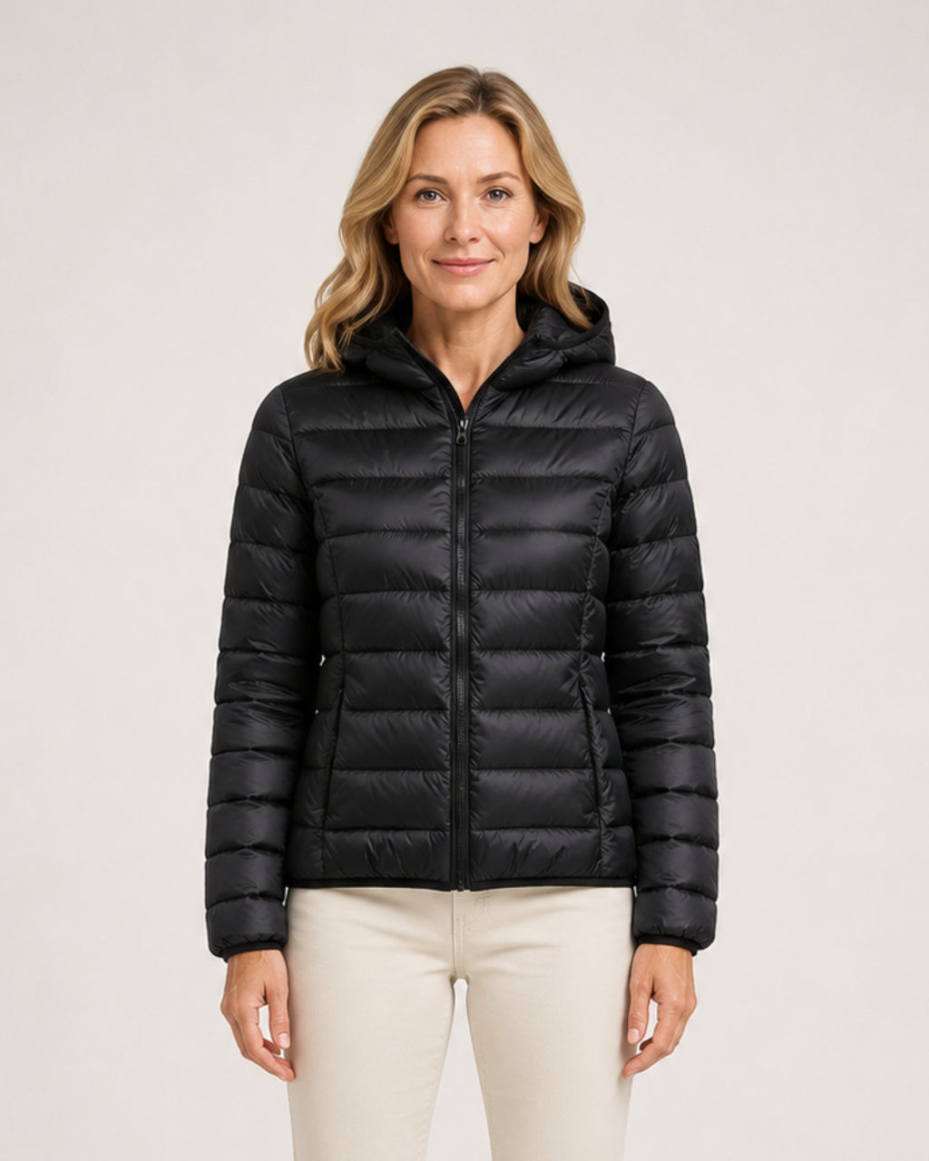 Women's Lightweight Hooded Puffer Jacket – Packable Zip-Up Coat