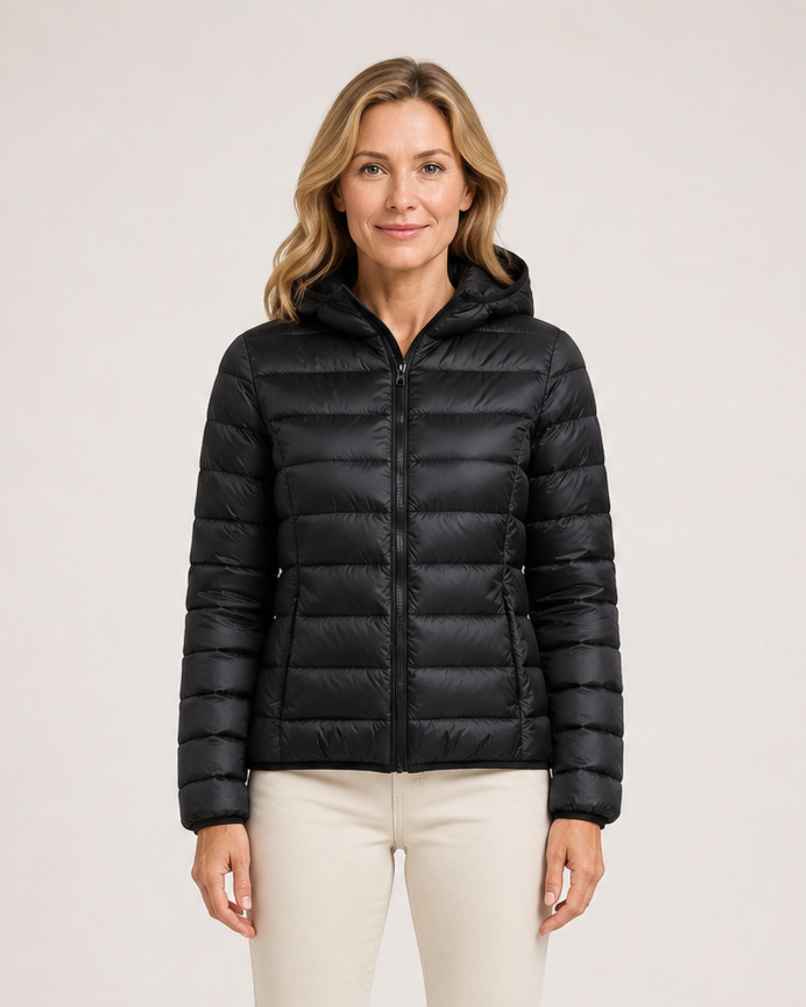 Women's Lightweight Hooded Puffer Jacket – Packable Zip-Up Coat