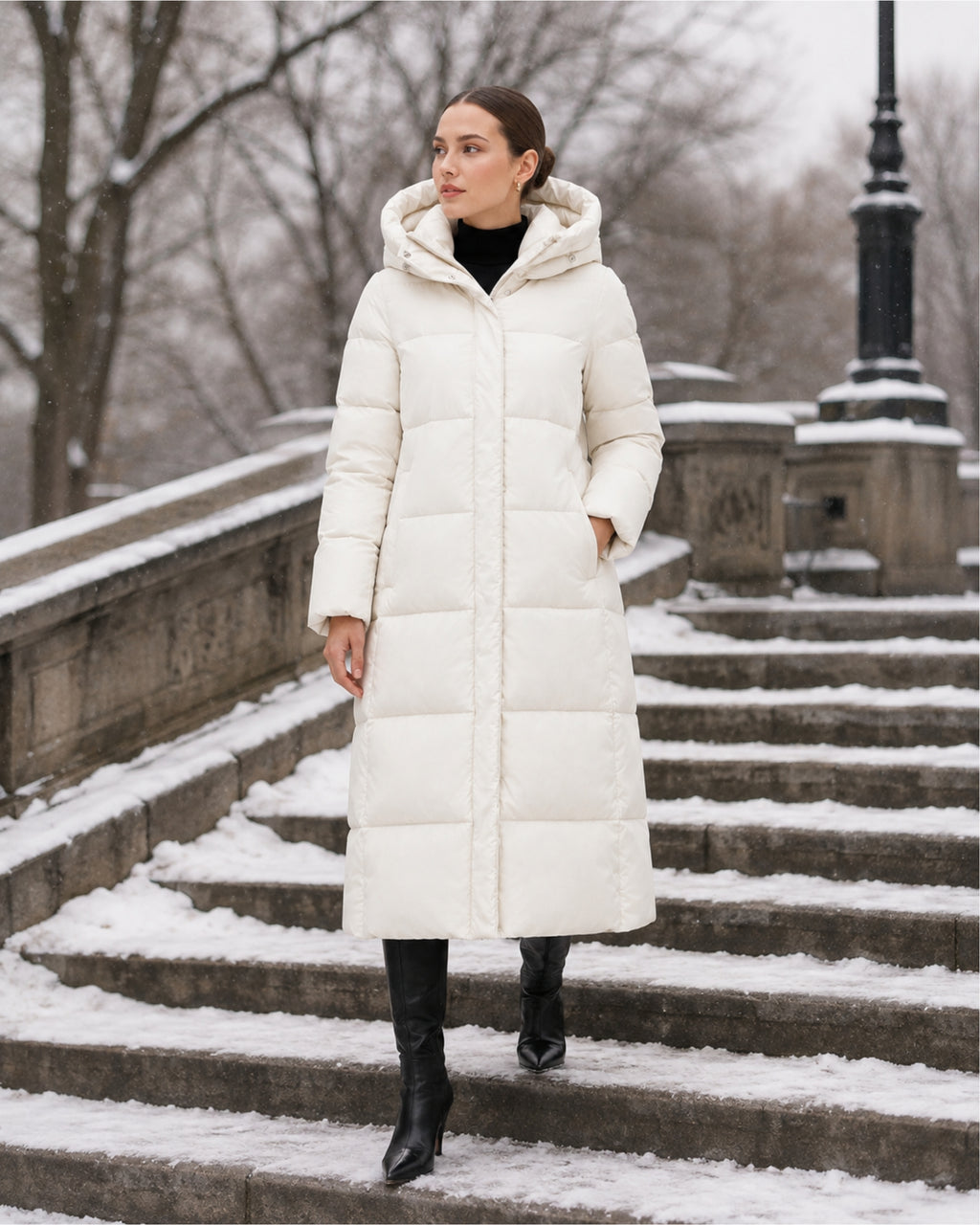 Women's Long Hooded Puffer Coat