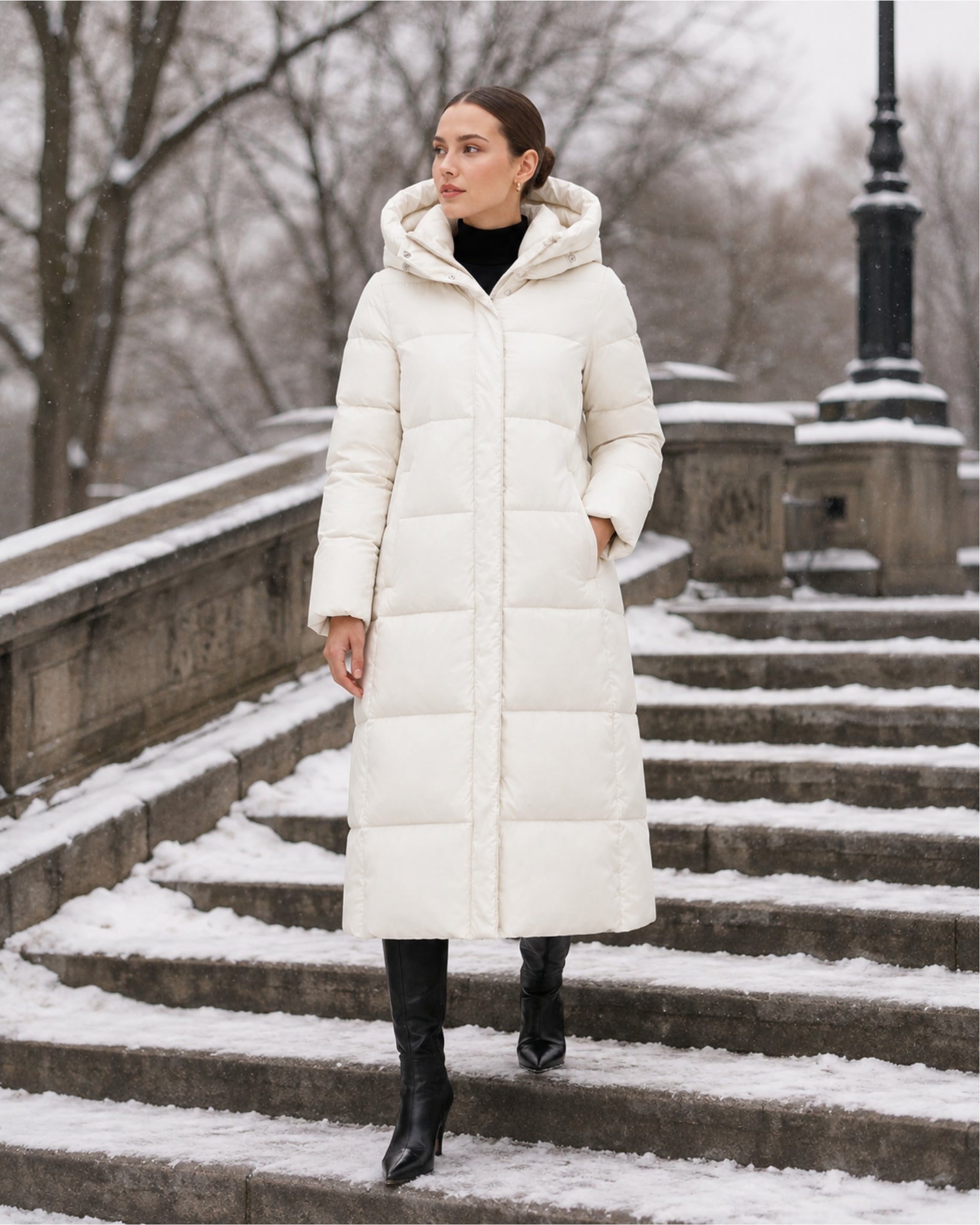Women's Long Hooded Puffer Coat