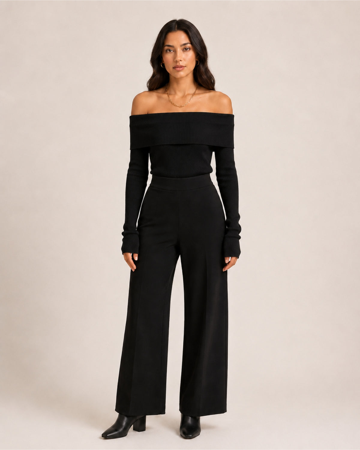 Women's Off Shoulder Knitted Jumper – Bardot Long Sleeve Jumper