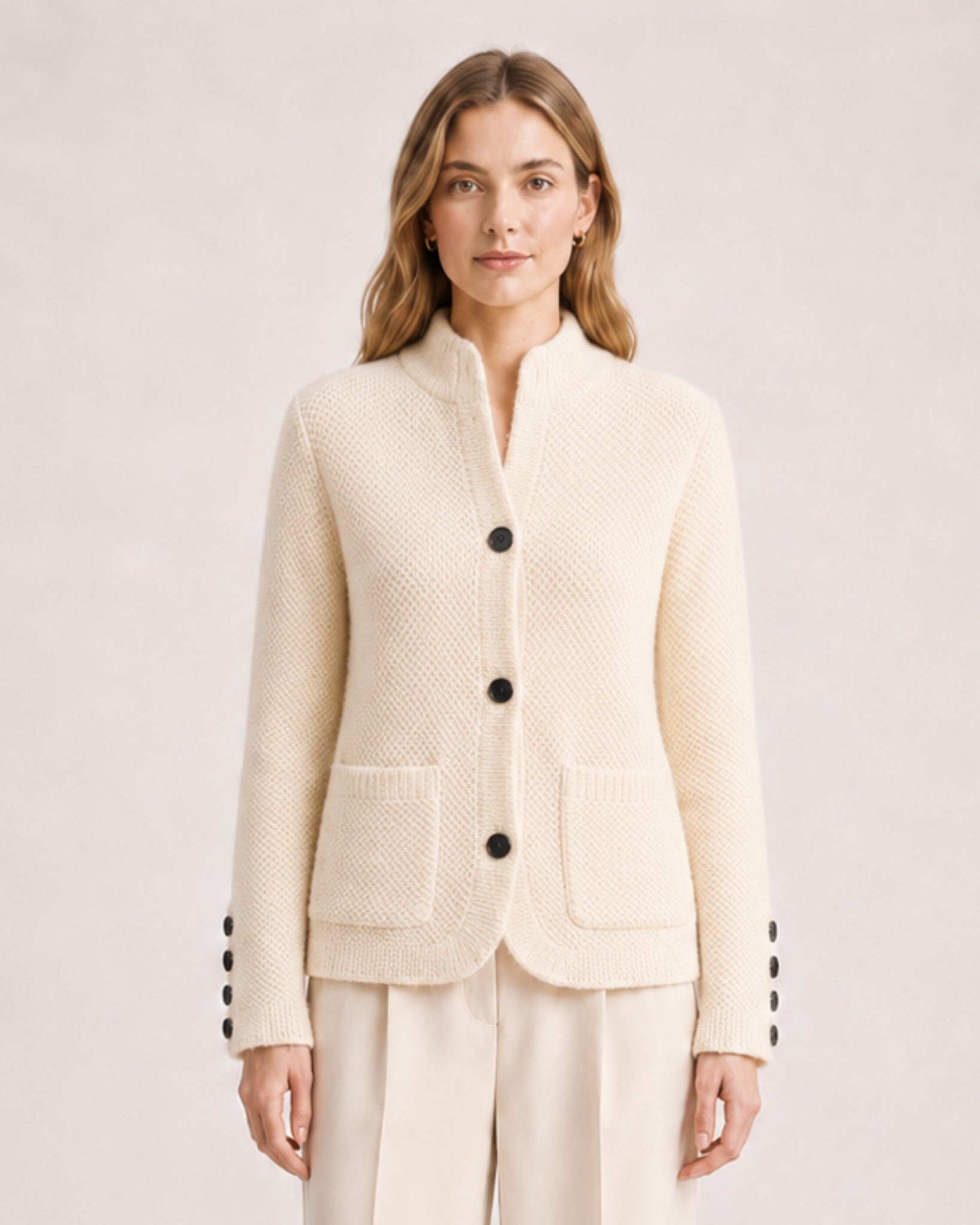 Women's Chunky Knit Cardigan Button Front Style