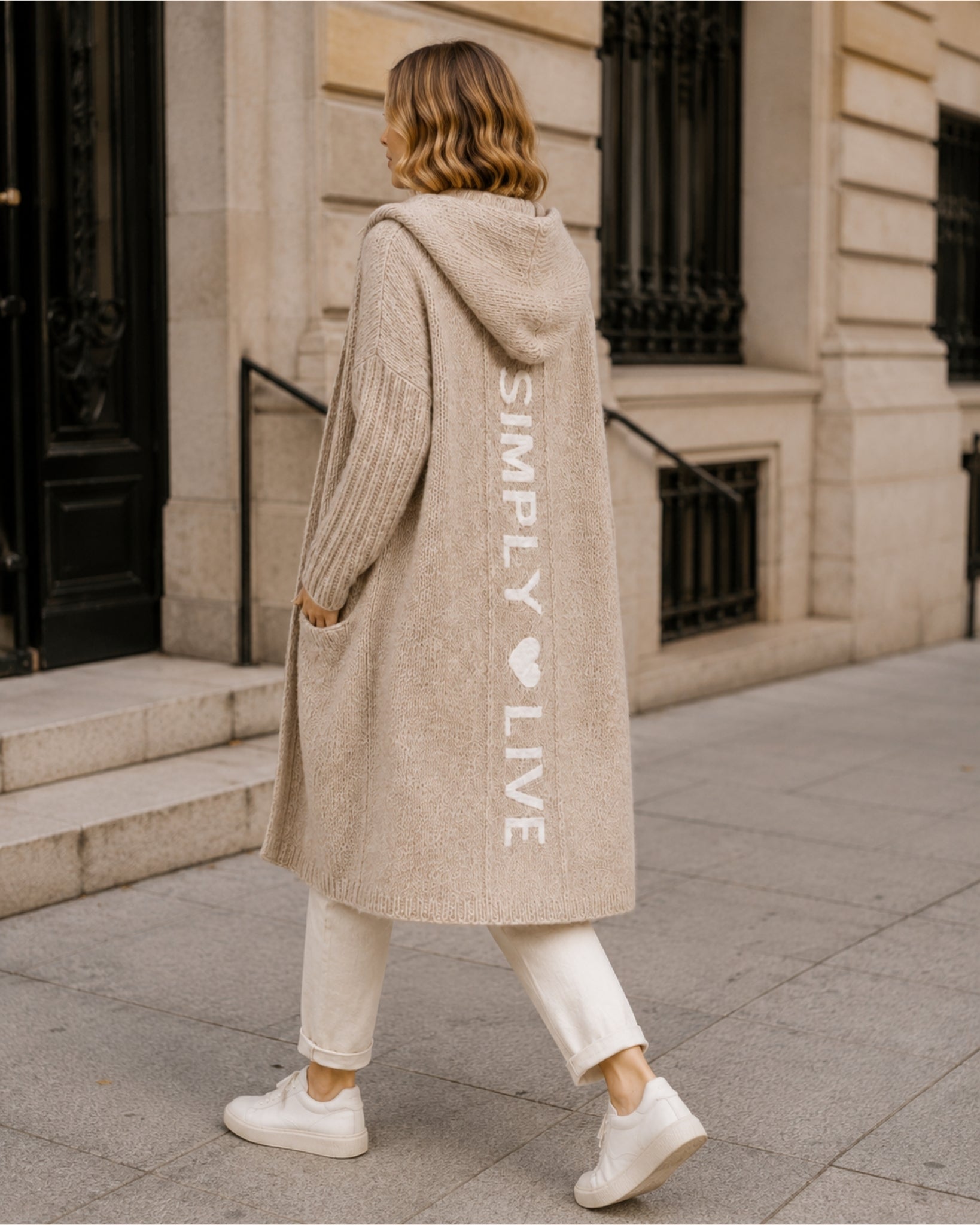 Women's Long Cardigan Hooded Oversized Knit Style