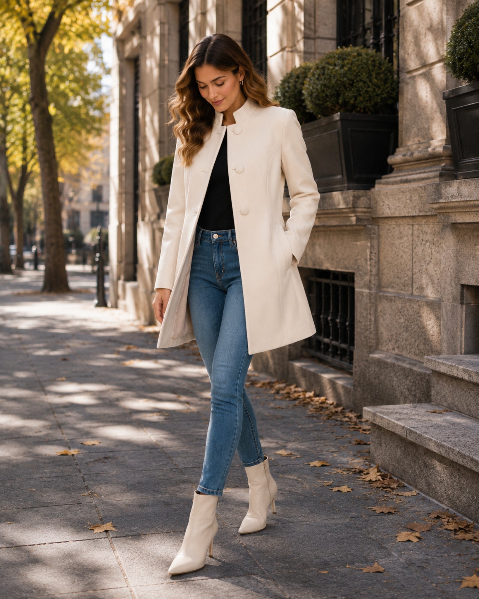 Women's Stand-Collar Longline Blazer
