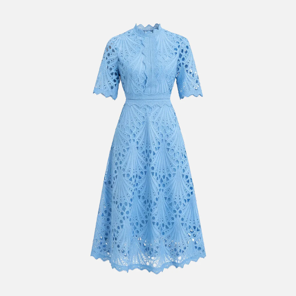 Women's Refined Lace Midi Dress Timeless Elegance