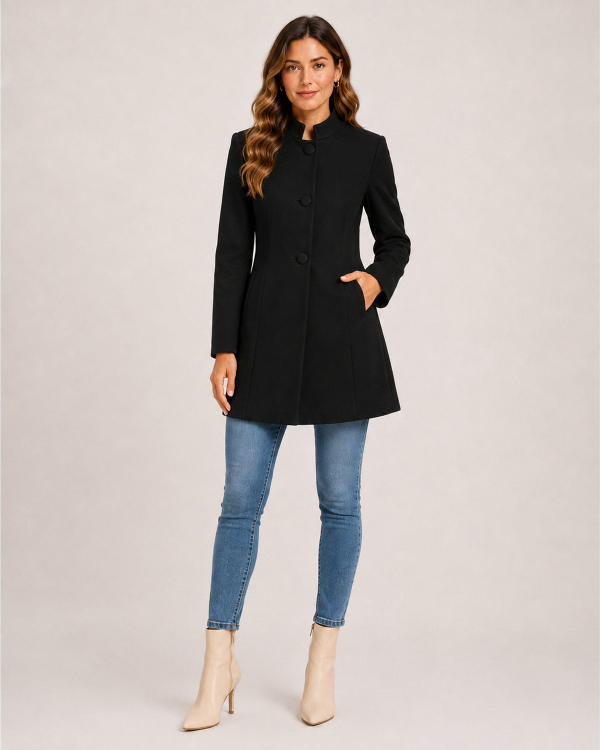 Women's Stand-Collar Longline Blazer