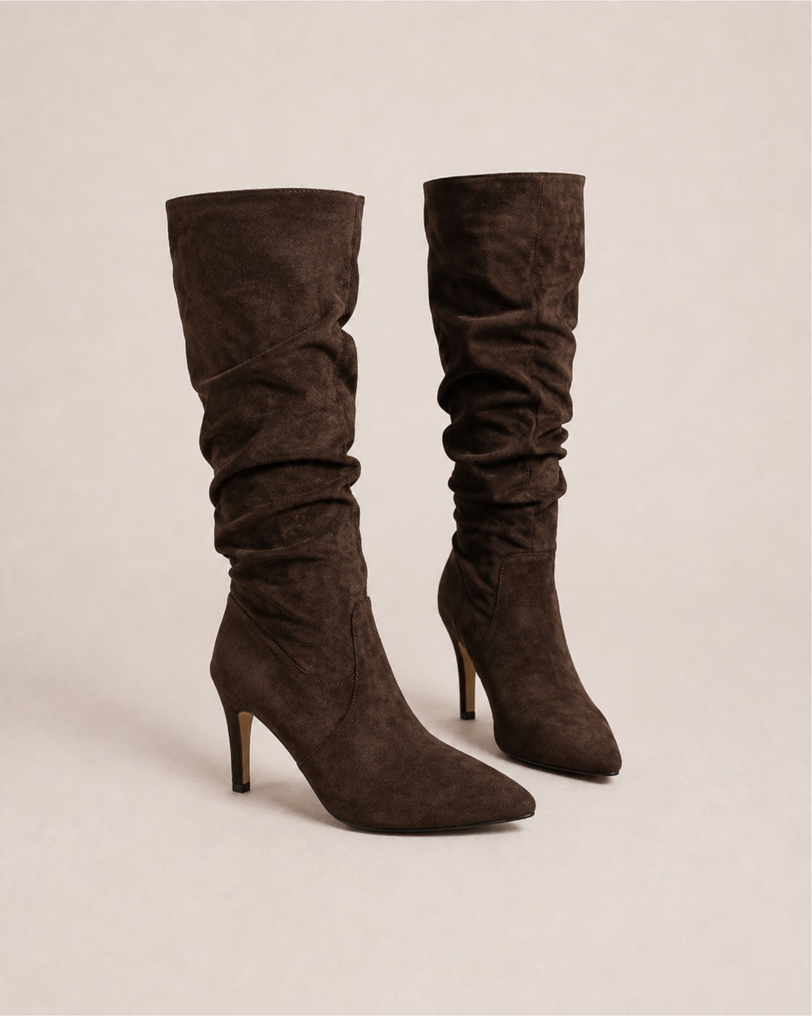 Women's Slouch Knee High Boots with High Heel