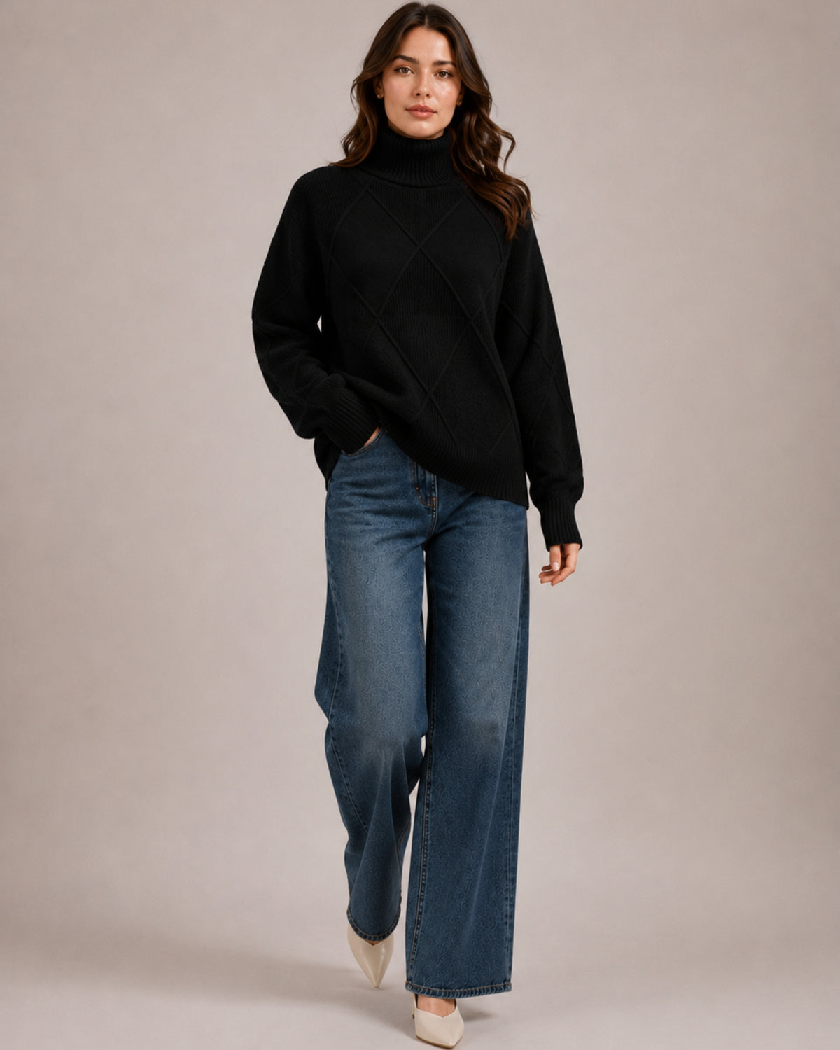 Women's Oversized Turtleneck Jumper
