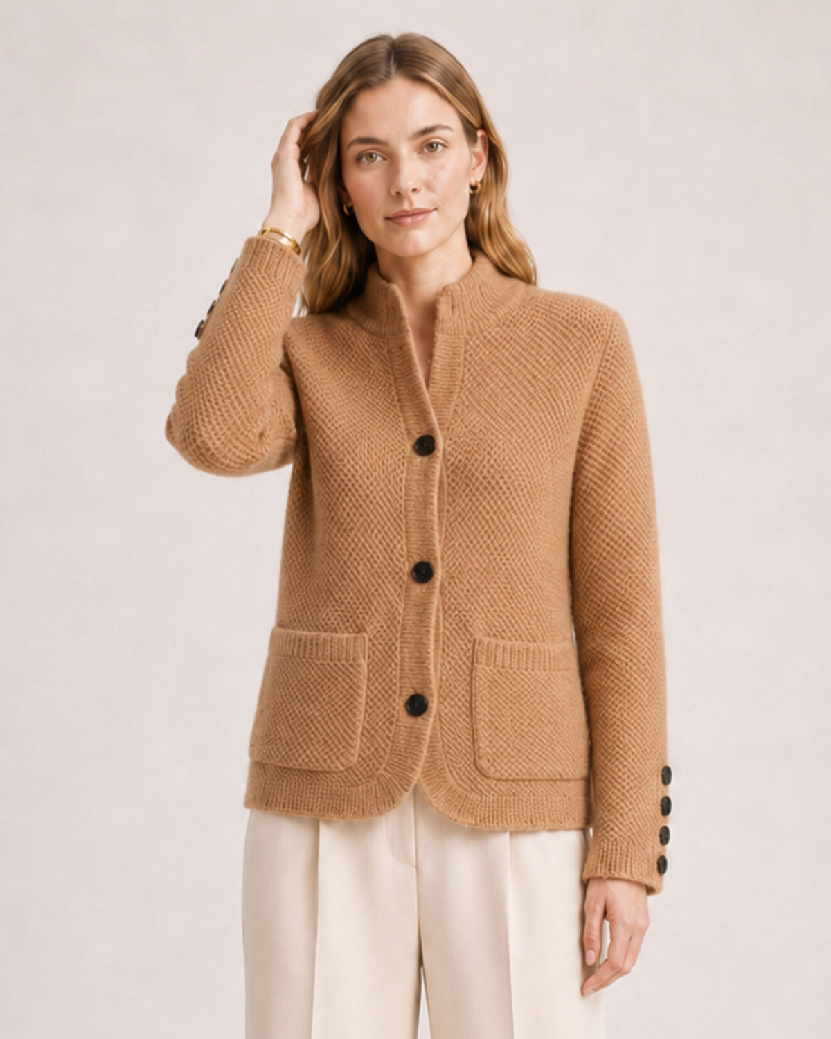Women's Chunky Knit Cardigan Button Front Style