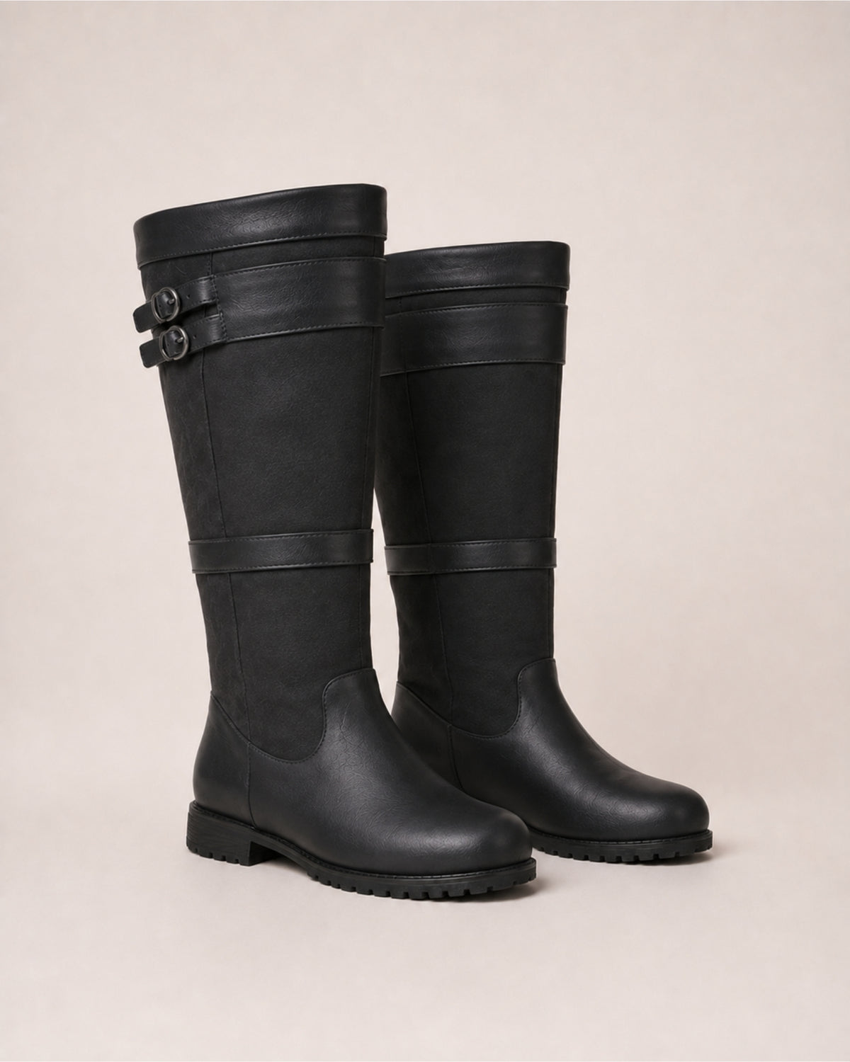Women's Knee High Riding Boots Buckle Strap Country Style