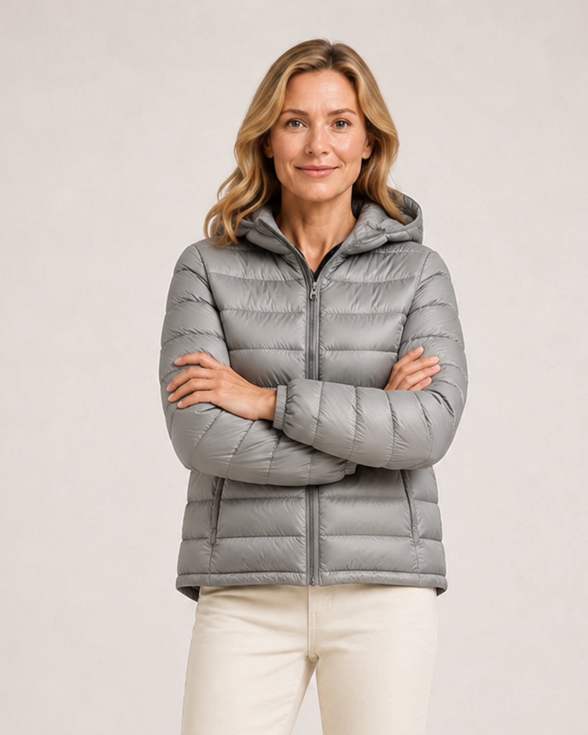 Women's Lightweight Hooded Puffer Jacket – Packable Zip-Up Coat