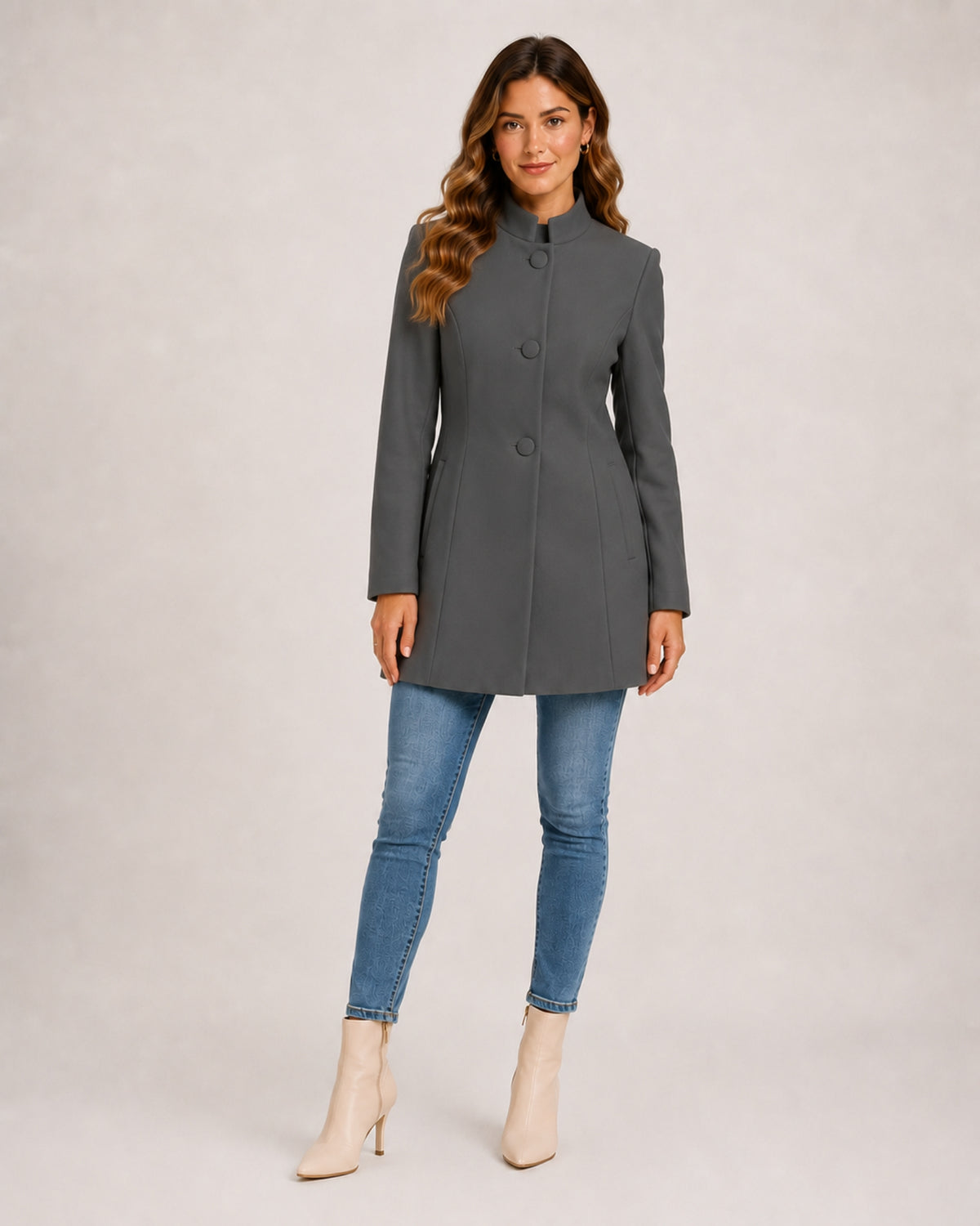 Women's Stand-Collar Longline Blazer