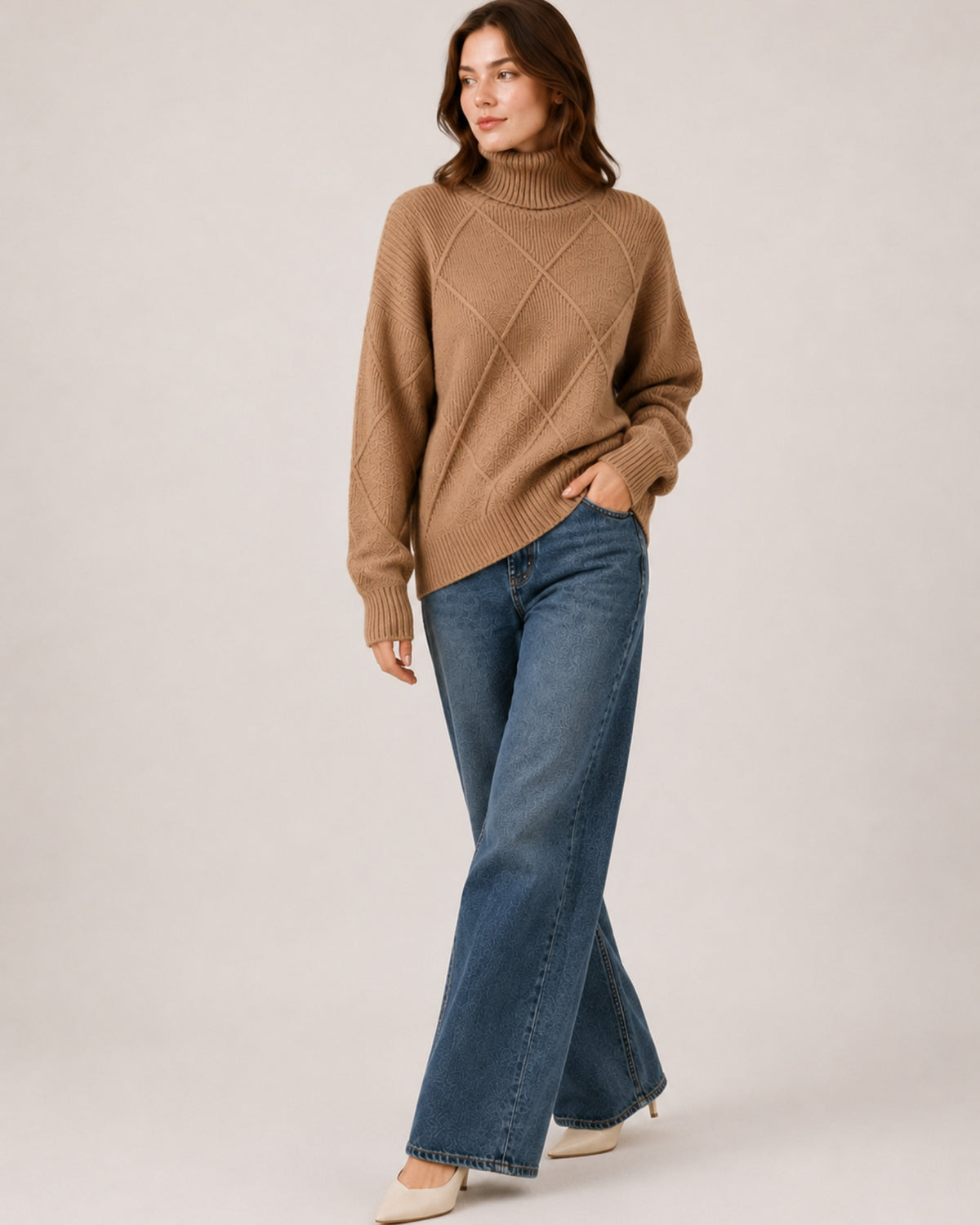 Women's Oversized Turtleneck Jumper