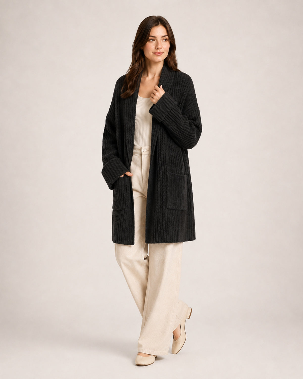 Women's Longline Knitted Cardigan