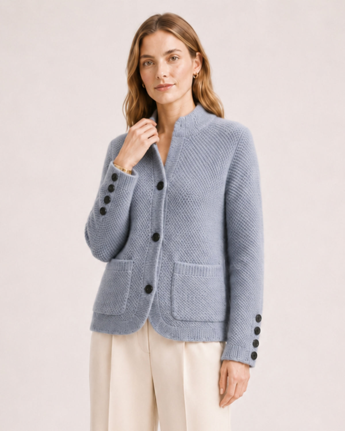 Women's Chunky Knit Cardigan Button Front Style