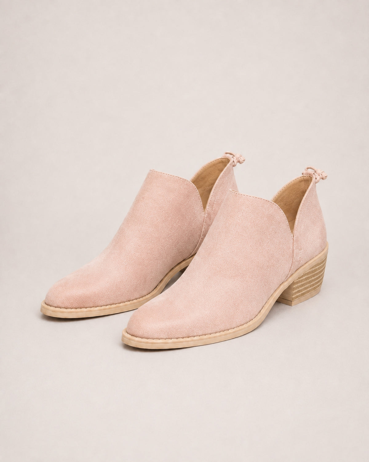 Women's Ankle Boots Low Block Heel Slip On Style