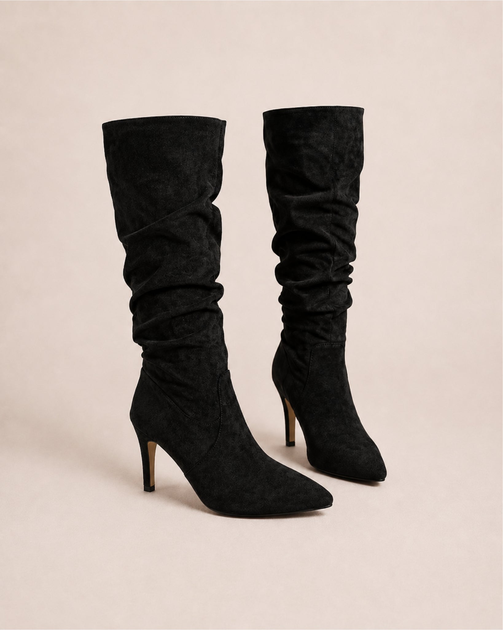 Women's Slouch Knee High Boots with High Heel