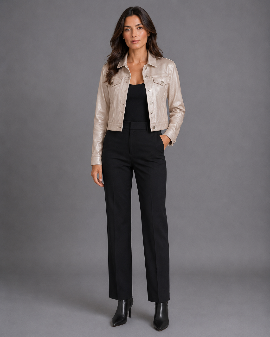 Women's Faux Suede Jacket – Button Up Suede Jacket