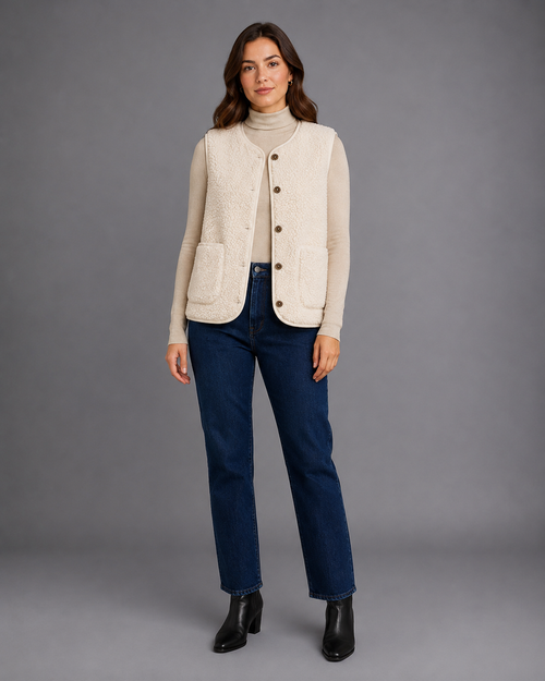 Women's Borg Gilet Teddy Fleece Waistcoat