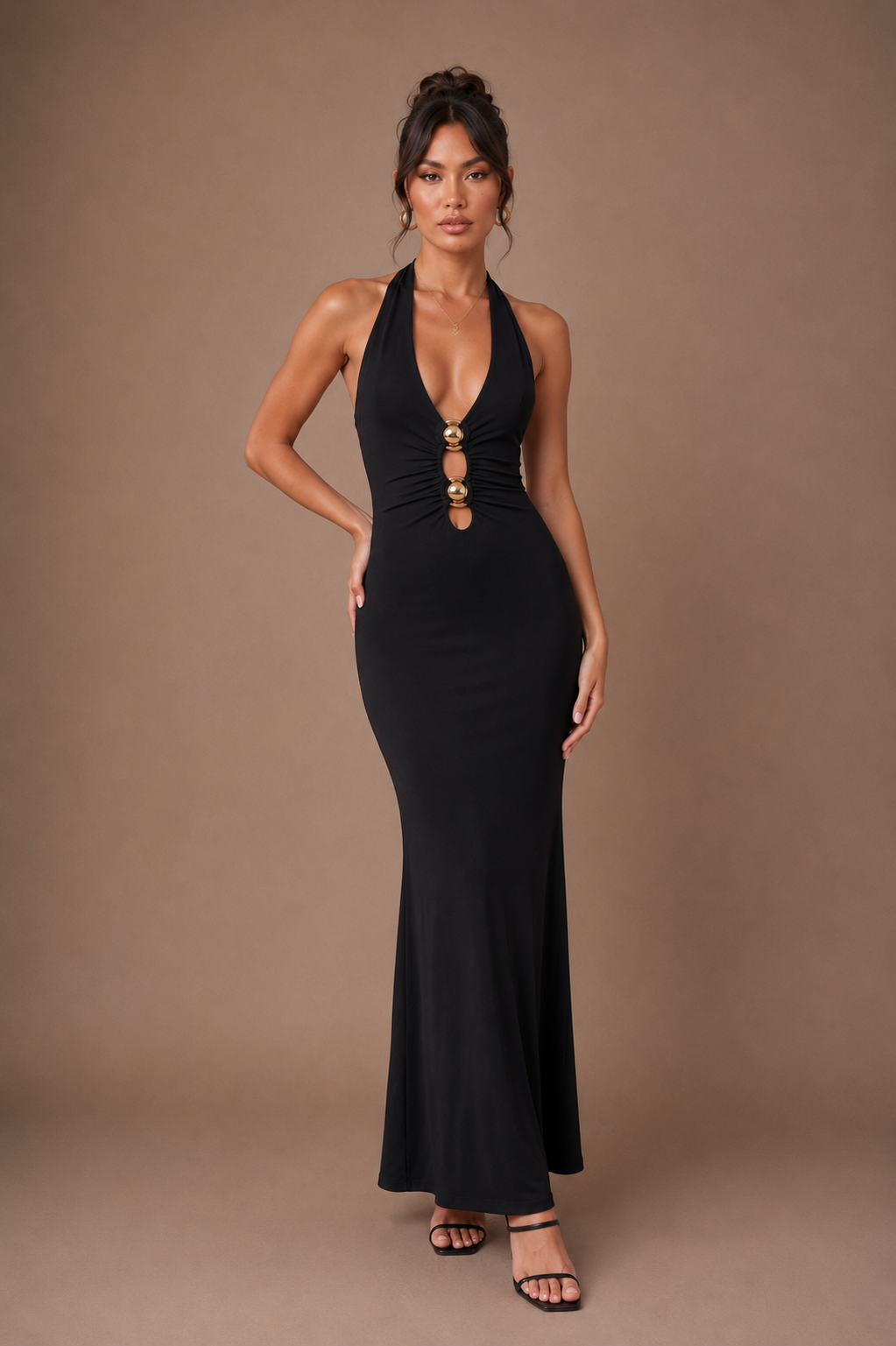 Women's Halter Maxi Dress for Holidays and Resorts