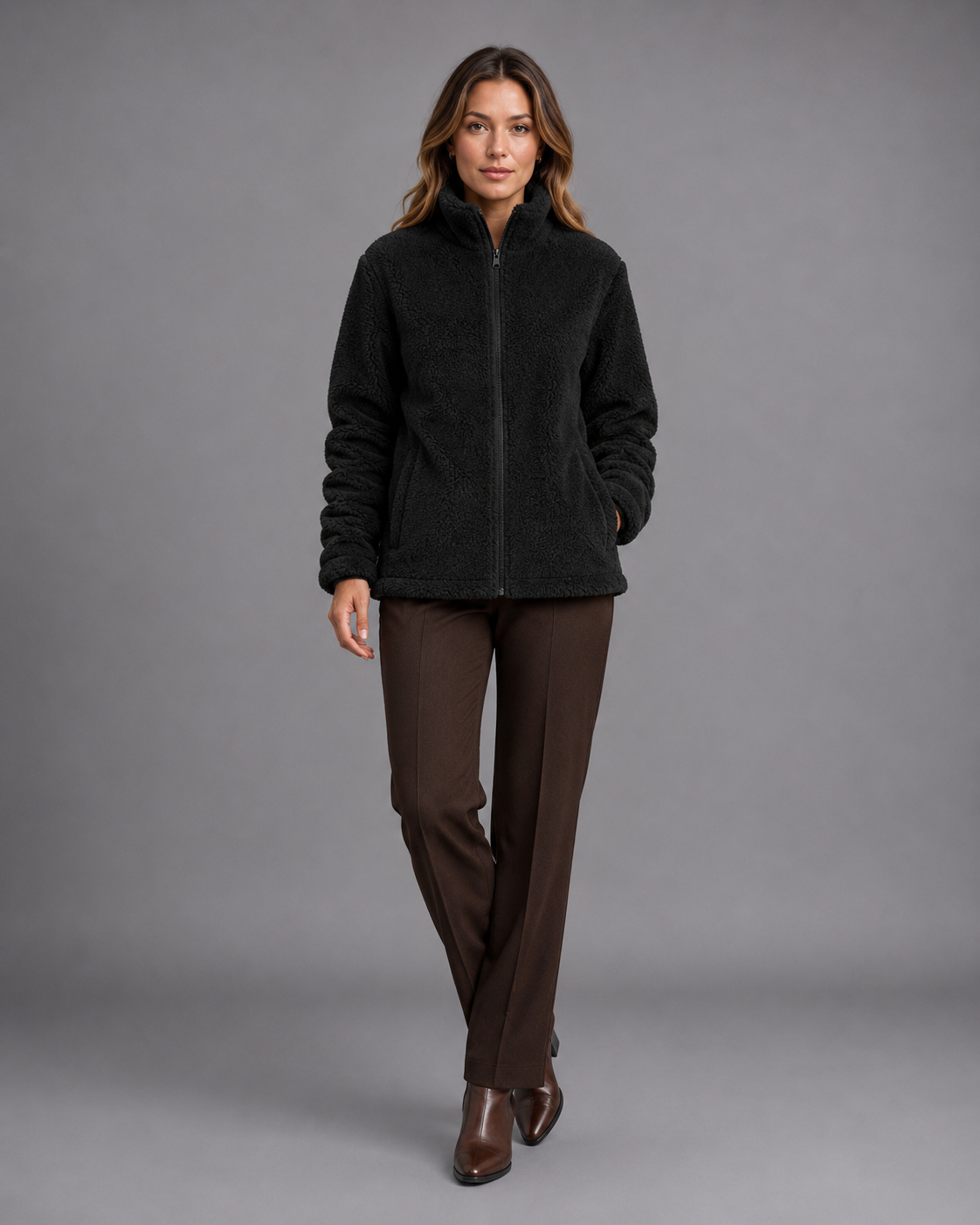 Women's Fleece Jacket – Borg Fleece Zip Up Jacket