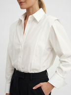 Women's Classic White Button Blouse for Business Casual