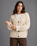 Women's Chunky Knit Cardigan – Button Up Knitted Cardigan