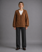 Women's Oversized Chunky Knit Cardigan – Button Up Knitted Cardigan