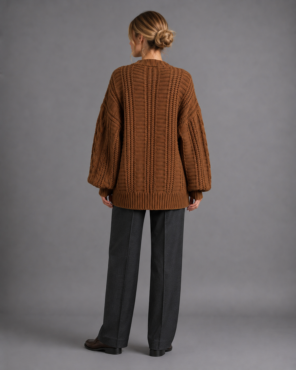 Women's Oversized Chunky Knit Cardigan – Button Up Knitted Cardigan