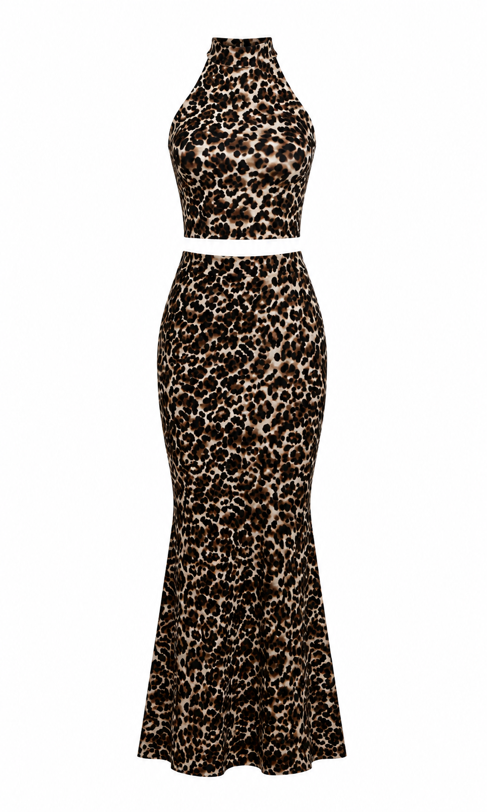 Women's Elegant Halterneck Co-Ord Set with Maxi Skirt