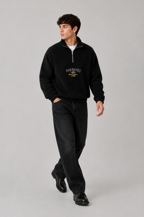 Men's Half Zip Sweater Relaxed Fit Casual Wear